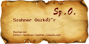 Szohner Oszkár névjegykártya
